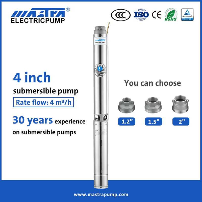 Bomba de agua sumergible de pozo profundo Mastra de 4 pulgadas empresa R95-ST Bomba sumergible de pozo