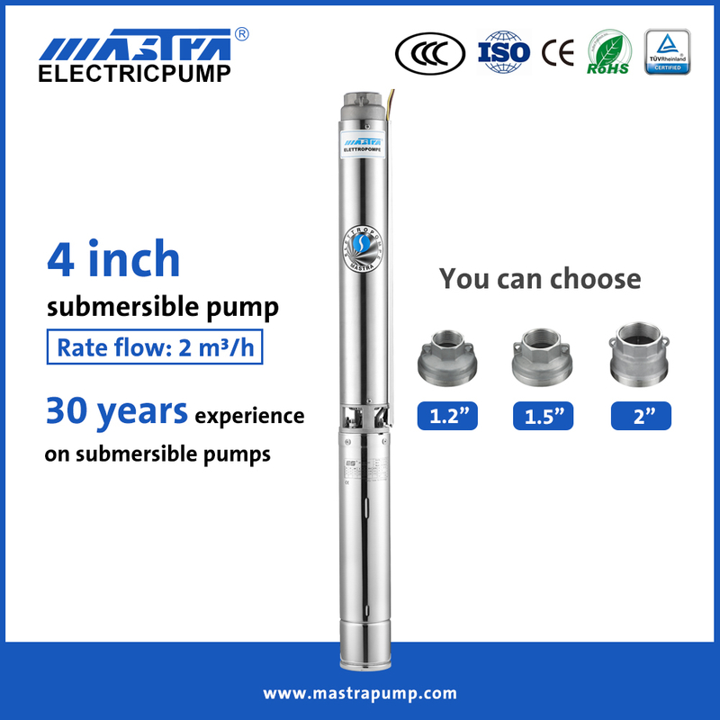 Bomba de agua sumergible Mastra de acero inoxidable de 4 pulgadas R95-ST bomba de transferencia de agua sumergible