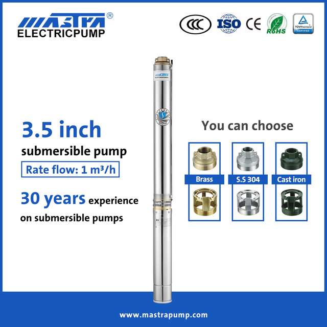 Bomba sumergible eléctrica Mastra de 3.5 pulgadas R85-QX 1 HP Sumerable Bomba de pozo