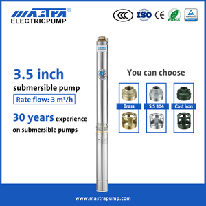 Mastra bomba sumergible de pozo profundo de 3,5 pulgadas R85-QA bomba de agua sumergible pequeña de acero inoxidable