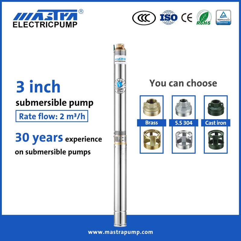 Bomba de pozo sumergible Mastra de 3 pulgadas R75-T2 Bomba sumergible grundfos de 1/2 hp