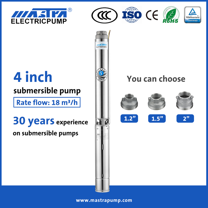 Bomba de agua sumergible Mastra de 4 pulgadas para la venta R95-ST18 Bomba de agua sumergible eléctrica