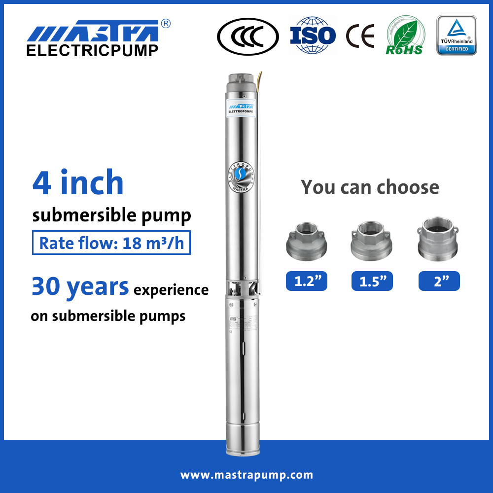 Bomba de agua sumergible Mastra de 4 pulgadas para la venta R95-ST18 Bomba de agua sumergible eléctrica