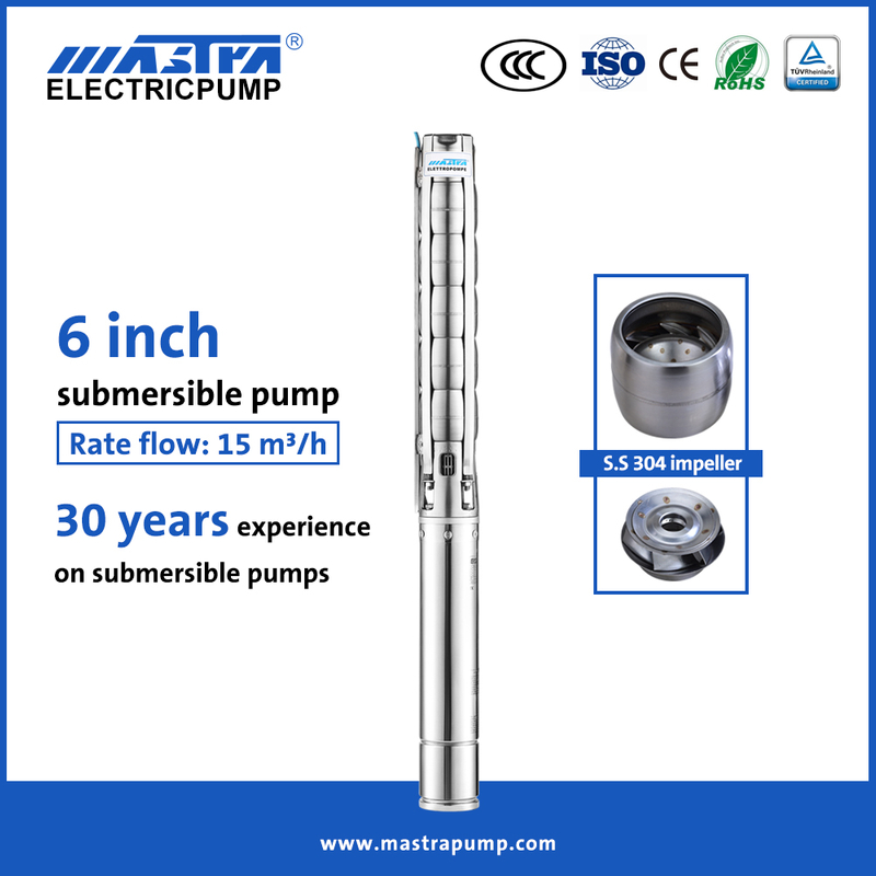 Mastra bomba de pozo sumergible de acero inoxidable de 6 pulgadas 6SP fabricantes de bombas de agua solares