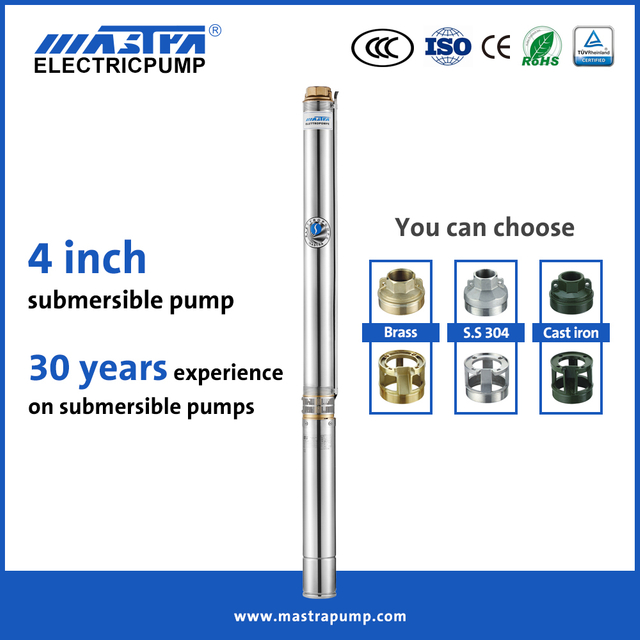 Bomba de riego sumergible Mastra de 4 pulgadas R95-DT6 3 HP Sumerable Pomba de pozo