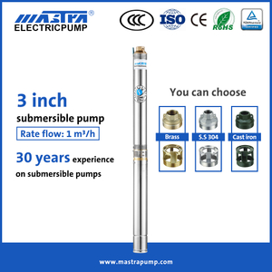 Bomba de refuerzo sumergible de acero inoxidable Mastra 3 pulgadas R75-T1 1 2 HP 10 GPM Sumersible Bomba de pozo