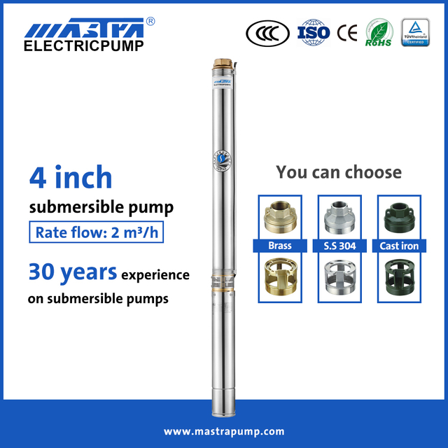 Bomba de agua sumergible de 4 pulgadas de 4 pulgadas R95-A las mejores bombas de pozos profundos sumergibles