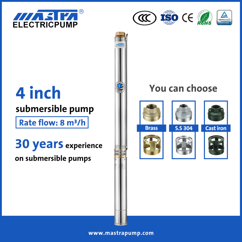 Bomba de pozo sumergible Mastra de 4 pulgadas R95-DF Bomba de agua de acero inoxidable