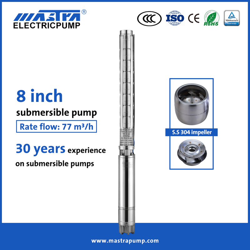 Mastra bomba de agua sumergible de acero inoxidable de 8 pulgadas 8SP 380V bomba de agua sumergible