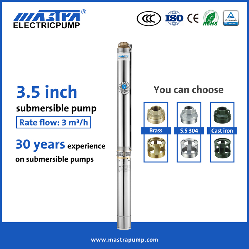 Bomba de agua sumergible Mastra de 3,5 pulgadas marca de bomba sumergible de acero inoxidable R85-QA